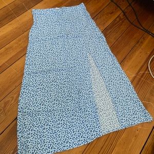 Baby blue calf length skirt